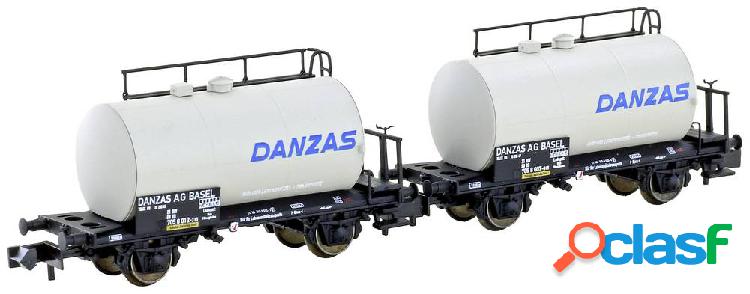 Kit di 2 vagoni cisterna leggeri danzas della DB Hobbytrain