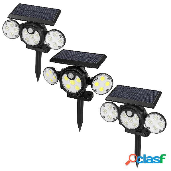 LED solare Lampada da parete a tre teste girevole da esterno