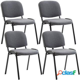 Lotto di 4 Sedie Conferenza MOBY BASE, Comoda e Pratica,