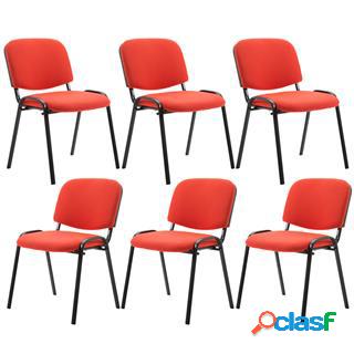 Lotto di 6 sedie per sala conferenze MOBY BASE, colore rosso