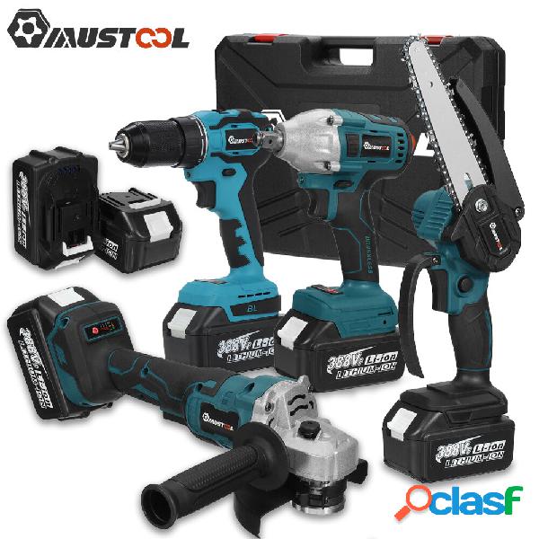 MUSTOOL 10-cell Angle Grinder + 2-head Electric Wrench +