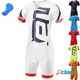 Malciklo Mens Cycling Jersey with Shorts Triathlon Tri Suit