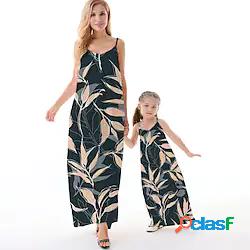 Mamma e io Vestitini A foglia Casual Schiena scoperta Blu