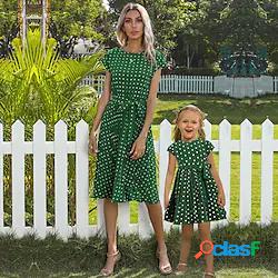 Mamma e io Vestitini A pois Giornaliero Verde Giallo Rosso