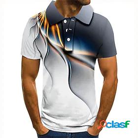 Mens Golf Shirt Tennis Shirt 3D Graphic Prints Linear 3D