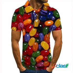 Mens Golf Shirt Tennis Shirt Food Graphic Prints 3D Print
