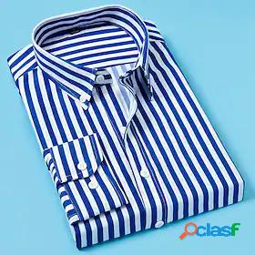 Mens Shirt Striped Collar Button Down Collar Office / Career