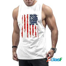 Mens Tank Top Vest Undershirt National Flag Crew Neck Casual