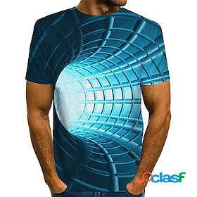 Mens Tee T shirt Tee Graphic Optical Illusion 3D Print Round