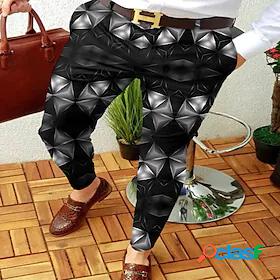 Mens Trousers Punk Gothic 3D Print Zipper Pocket Chinos