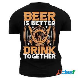 Mens Unisex T shirt Graphic Prints Letter 3D Print Crew Neck
