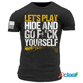 Mens Unisex T shirt Tee Graphic Prints Letter 3D Print Crew