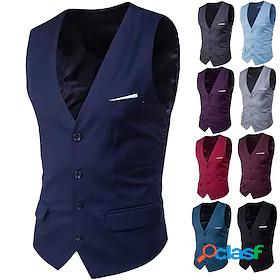 Mens Vest Gilet Fall Summer Street Business Daily Regular