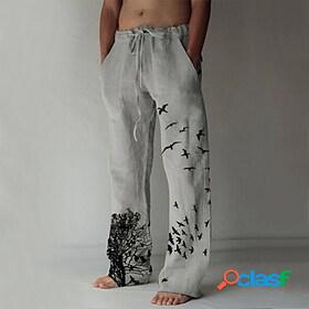 Mens Yoga Pants High Waist Pants Bottoms Wide Leg Drawstring