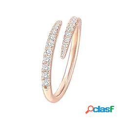 Oro rosa 14k placcato argento sterling cubic zirconia fascia