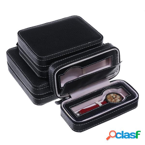 Orologio portatile con cerniera in pelle PU a 2/4/8 slot