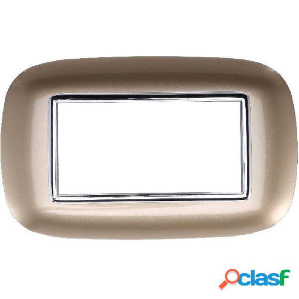 PLACCA OVAL 3 4 6 MODULI COLORE ORO COMPATIBILE CON BTICINO