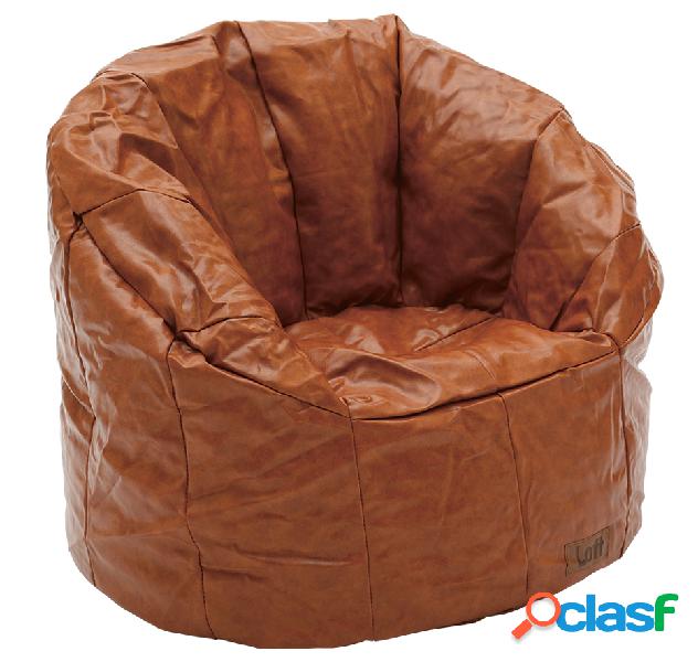 POLTRONA STONESTOWN in ECOPELLE MARRONE 80x78x57 cm