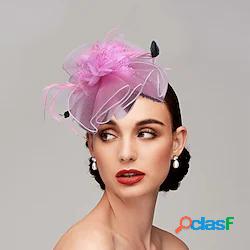 Pelle / A rete Cerchietti / fascinators con 1 Matrimonio /