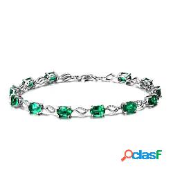 Per donna Smeraldo sintetico Bracciali a catena e maglie