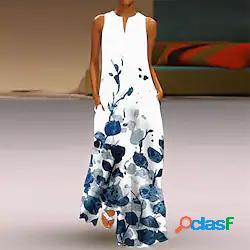 Per donna Vestito svasato Vestito maxi Rosa chiaro Blu