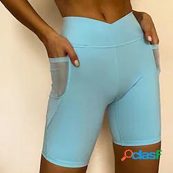 Per donna Vita alta Pantaloncini da yoga Pantaloncini