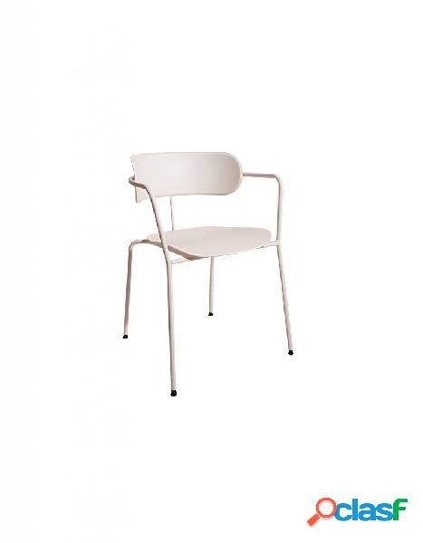 Poltroncina KINGS CROSS in metallo bianco con fondino e