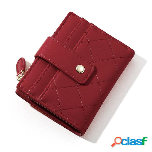 Portafoglio corto bi-fold da donna in pelle artificiale