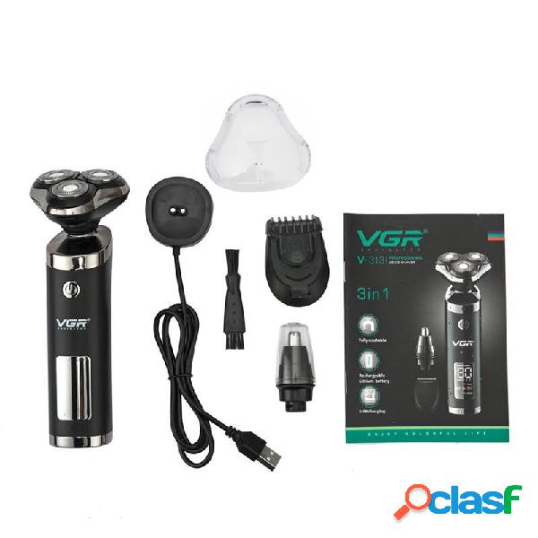 Rasoio elettrico VGR Rasoio USB Tre in uno multifunzione