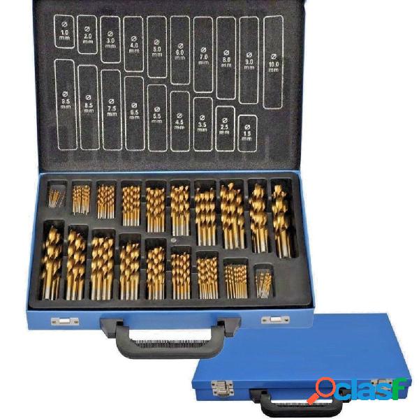 SET PUNTE TRAPANO 100PZ PEZZI TITANIO HSS VALIGETTA METALLO