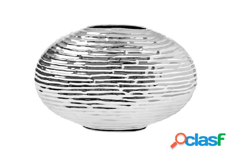 Selezione Zanolli Vaso ovale con decoro orizzontale argento