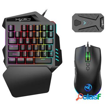 Set da Gioco HXSJ Mobile - Tastiera a Mano Singola, Mouse,