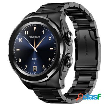 Smartwatch with TWS Earphones JM06 - Aluminium Strap - Black