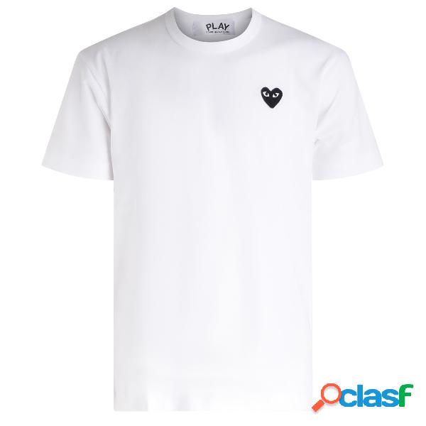 T-shirt uomo Comme des Garçons Play bianca con cuore nero