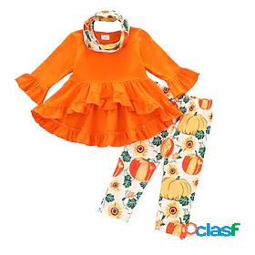 Toddler Girls Clothing Set Halloween Long Sleeve Orange