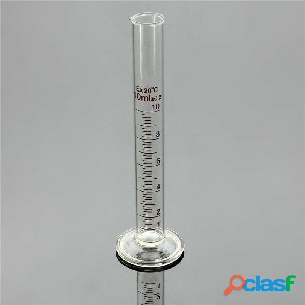 Tubo cilindrico graduato in vetro da 10 ml con base tonda e