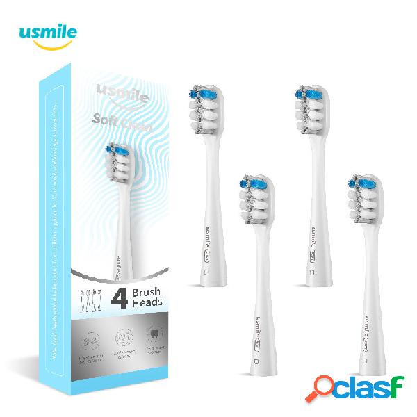 Usmile 4PCS Soft Grey Electric Toothbrush Heads Replacement