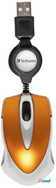 Verbatim Go Mini Mouse USB Ottico Arancione 3 Tasti 1000 dpi