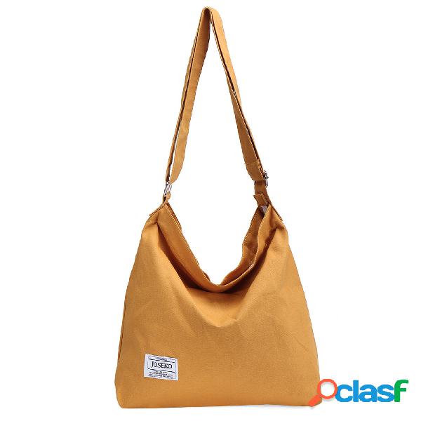 Women Canvas Large Capacity Zipper Crossbody Bag Letters