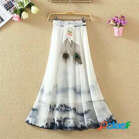 Womens Basic Long Calf-Length Swing Skirts Party / Evening