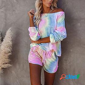 Womens Basic Tie Dye Vacation Casual / Daily Two Piece Set