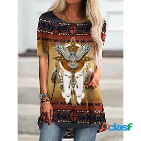 Womens Casual Daily Going out T shirt Tee Bohemian Theme