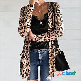 Womens Coat Fall Street Daily Long Coat Round Neck Open