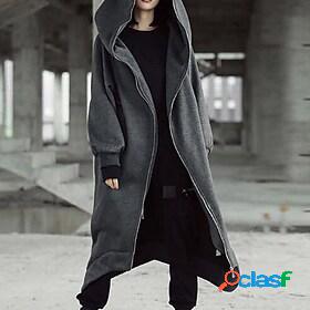 Women's Coat Fall Winter Daily Maxi Coat V Neck Warm Regular