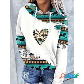 Womens Graphic Patterned Sweatshirt Valentines Day Basic