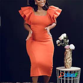 Womens Midi Dress Burnt Orange Dress Orange Sleeveless