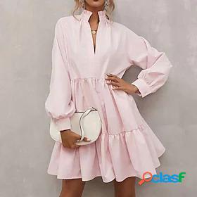Womens Short Mini Dress A Line Dress Green Pink Yellow Light