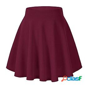 Womens Skirt Dress Basic Daily Plain Spring Fall Regular