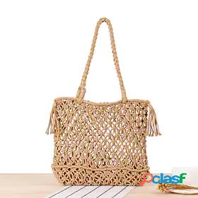 Womens Straw Bag Beach Bag Straw Top Handle Bag Daily
