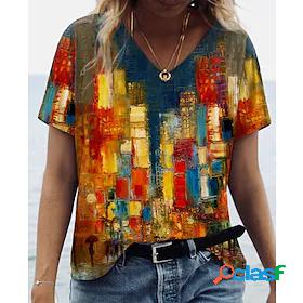 Womens T shirt Abstract 3D Printed Painting Scenery 3D V
